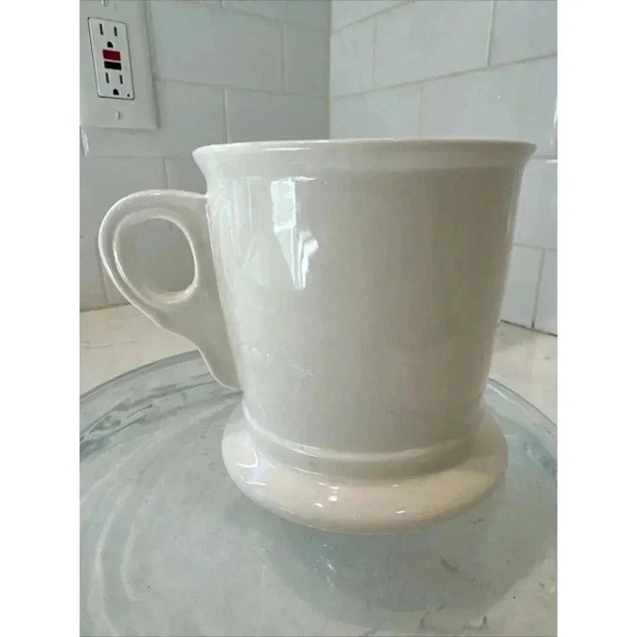 Anthropologie Letter O Initial Coffee Mug White Black Retro Shaving Cup Monogram - Picture 4 of 10